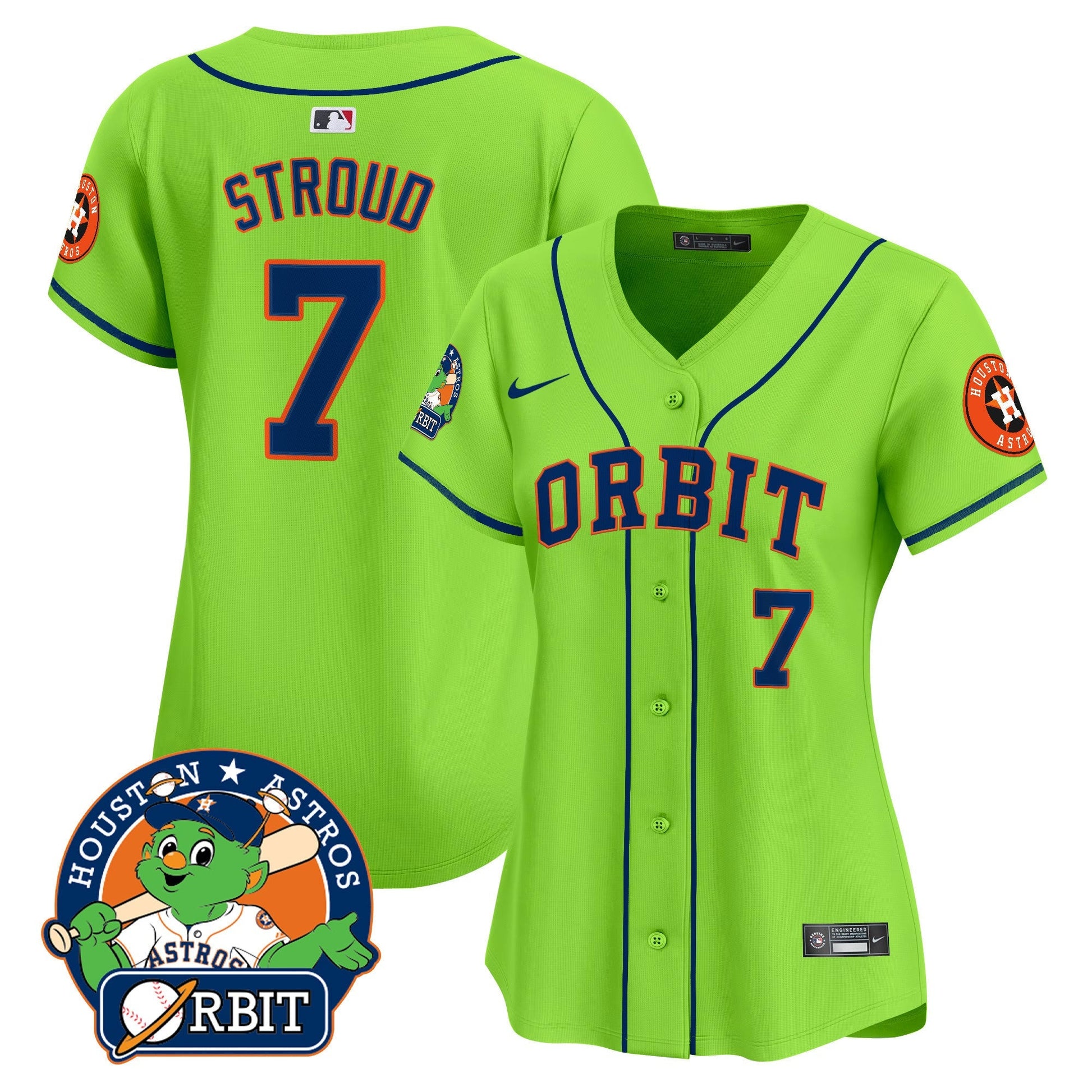 Women's Astros Orbit Patch Vapor Premier Limited Jersey - All Stitched