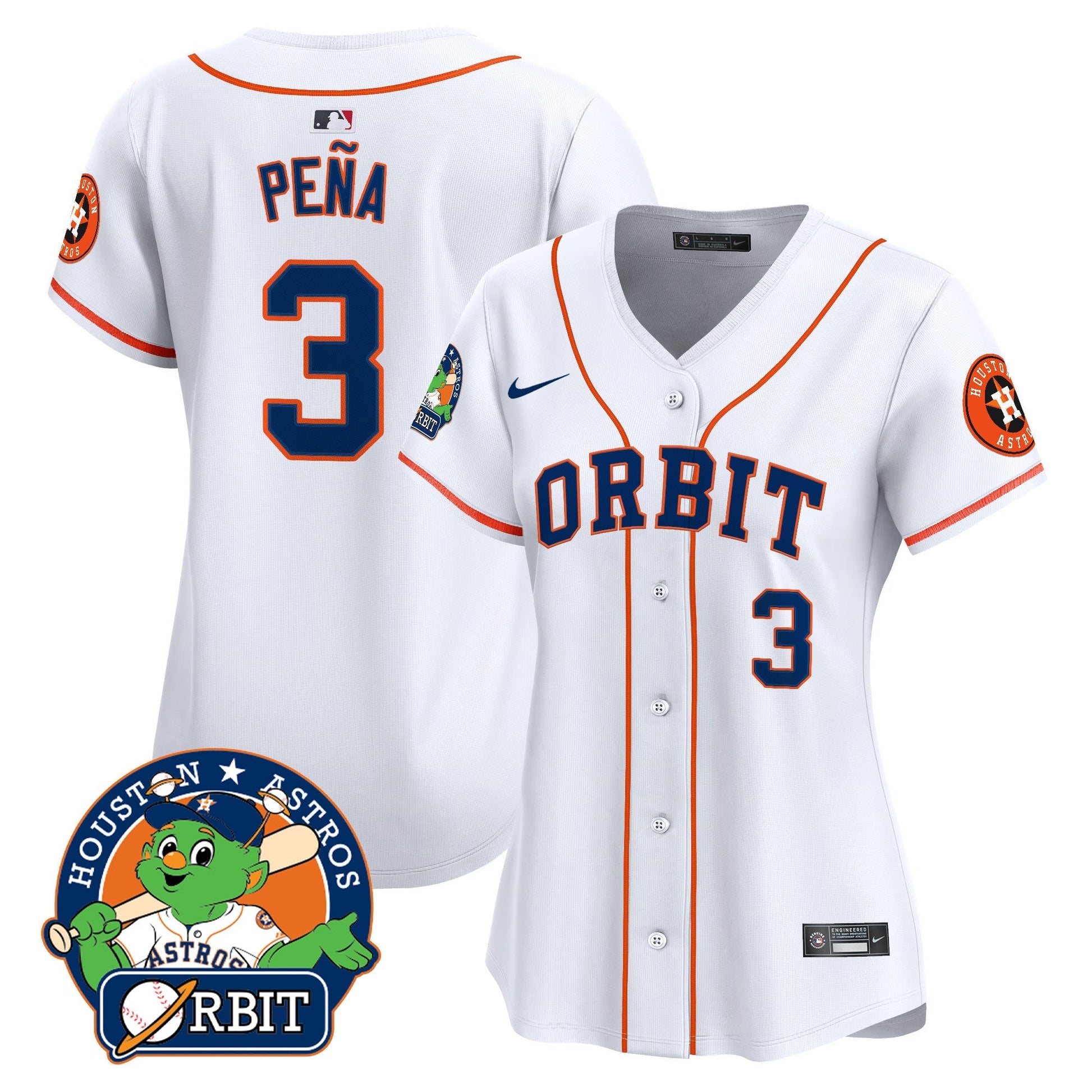 Women's Astros Orbit Patch Vapor Premier Limited Jersey - All Stitched