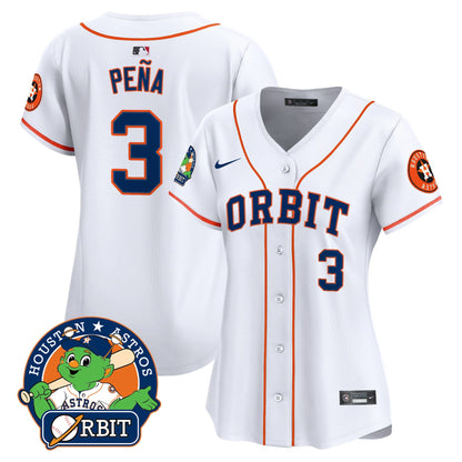 Women's Astros Orbit Patch Vapor Premier Limited Jersey - All Stitched