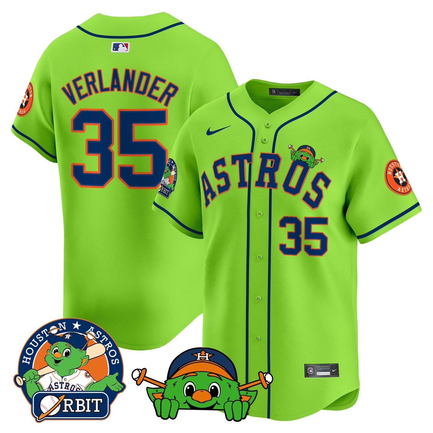 Men's Astros Orbit Patch Vapor Premier Limited Jersey V3 - All Stitched