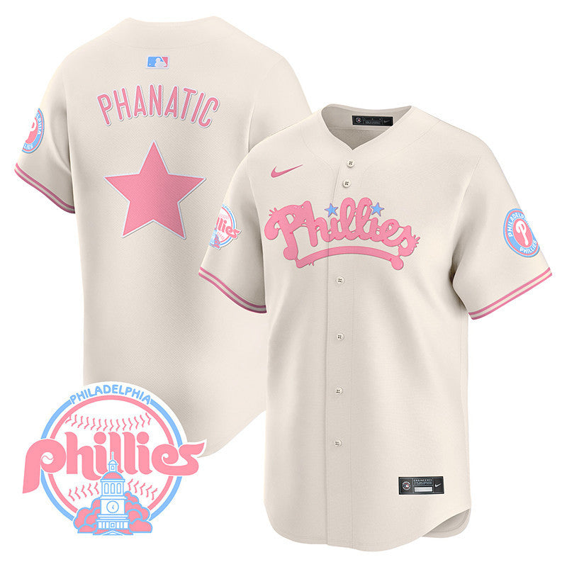 Phillies Bubblegum Pink Vapor Premier Limited Jersey - All Stitched