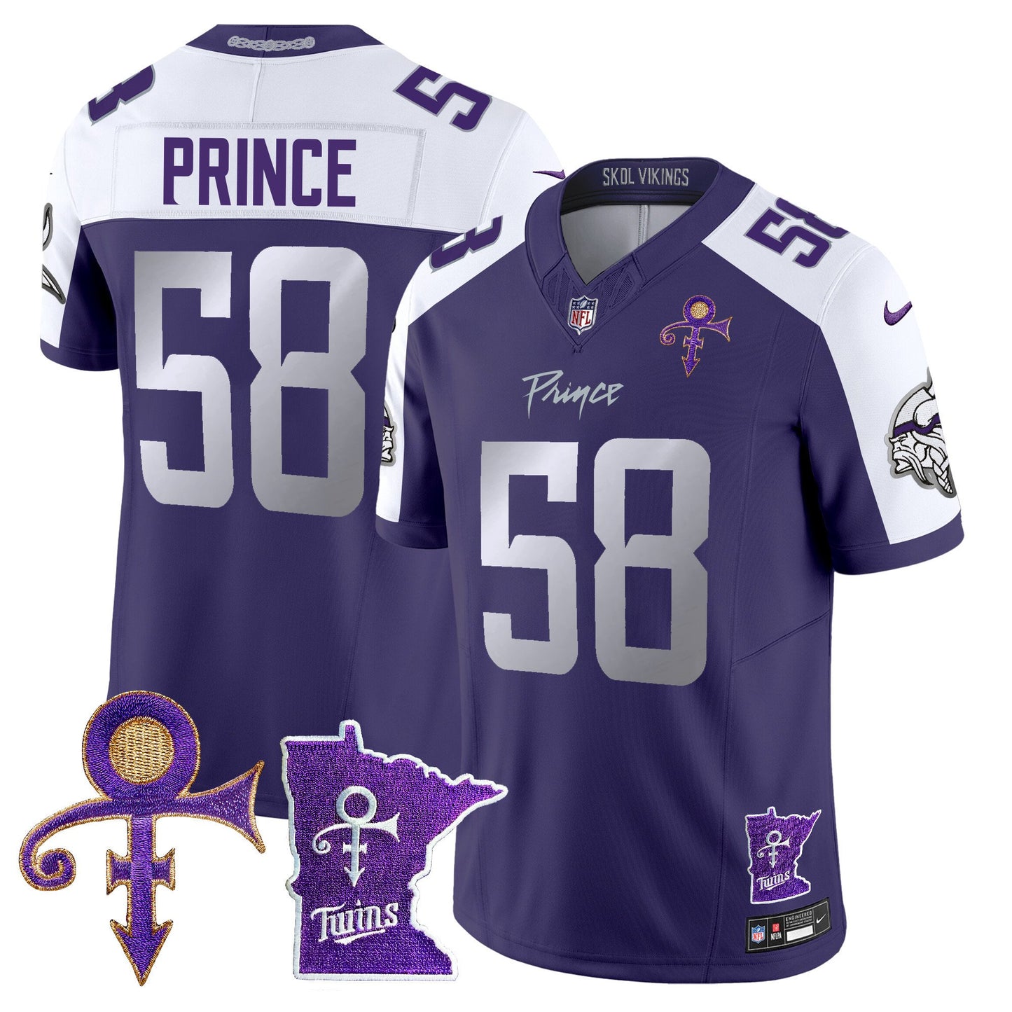 Minnesota Vikings 2024 Prince Vapor Limited Jersey V2 - All Stitched