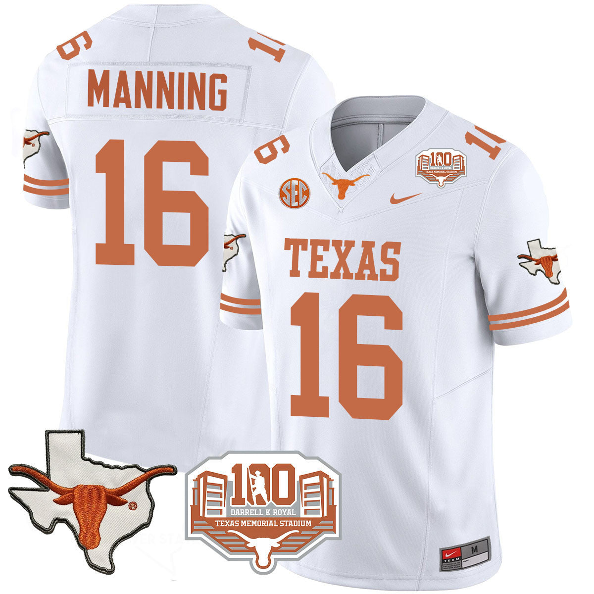 Texas Longhorns 2024 Vapor Limited Jersey - 100 years of Darrell K Royal - All Stitched