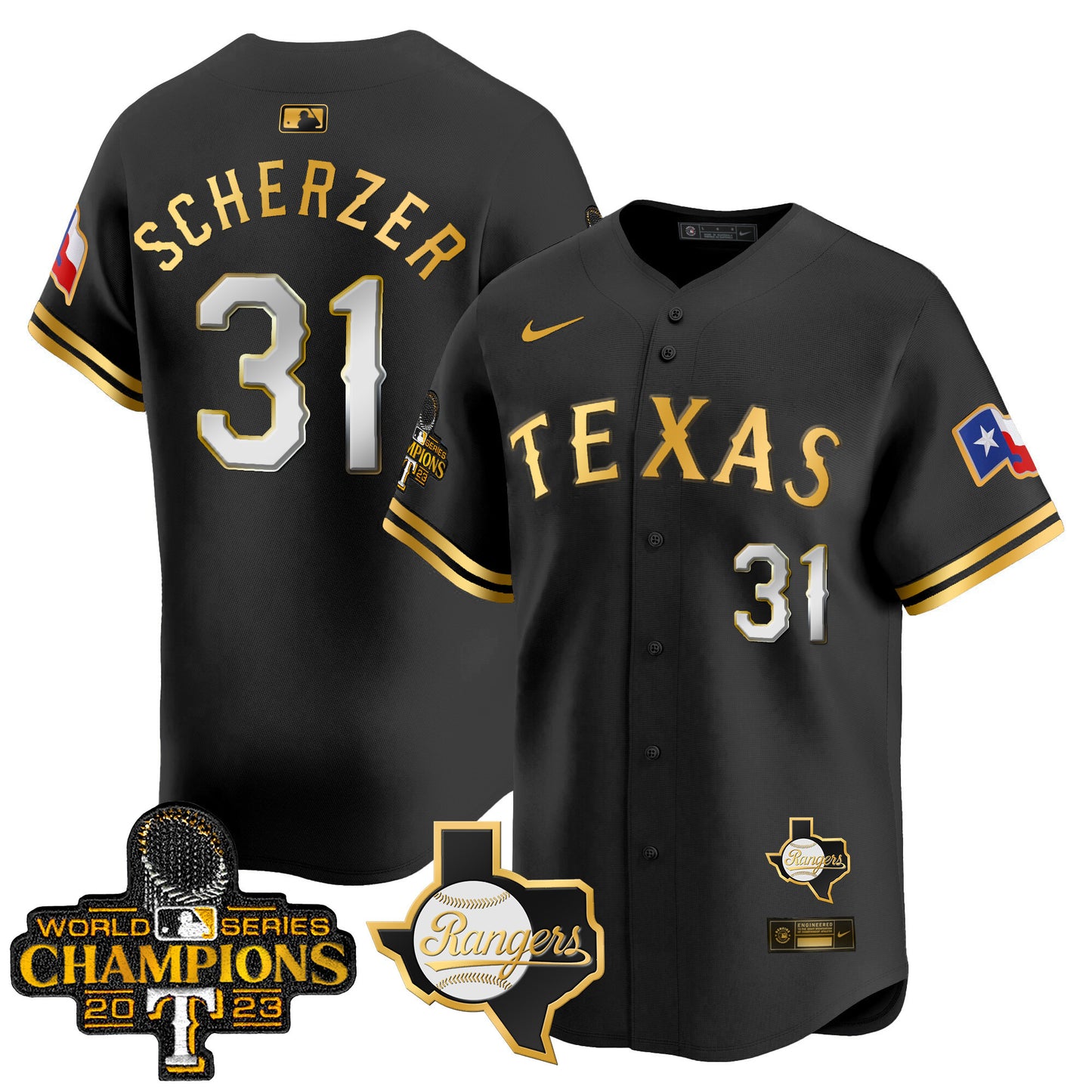 Rangers World Series Champions Vapor Premier Limited Jersey V2 - All Stitched