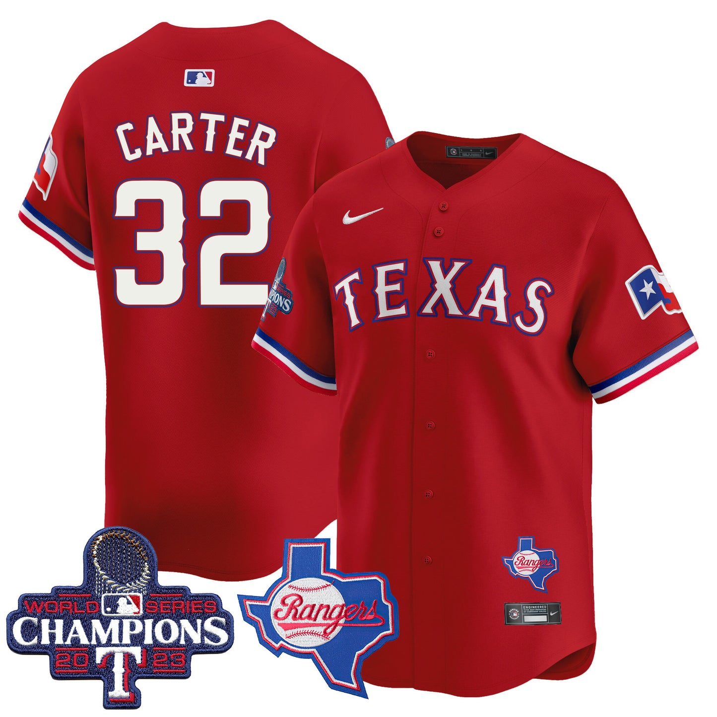 Rangers World Series Champions Vapor Premier Limited Jersey V2 - All Stitched