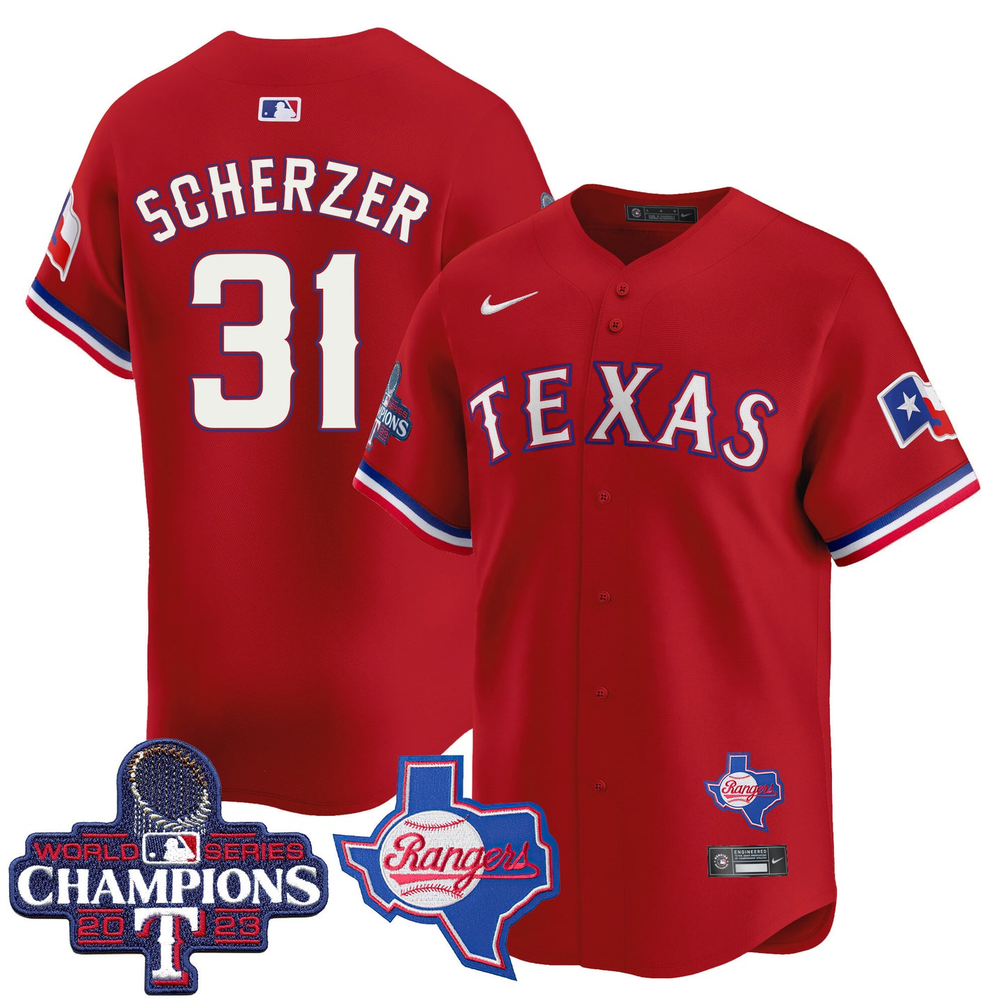 Rangers World Series Champions Vapor Premier Limited Jersey V2 - All Stitched