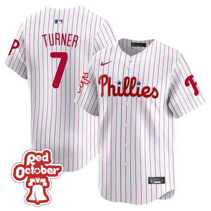 Phillies Red Octorber Patch Vapor Premier Limited Jersey - All Stitched