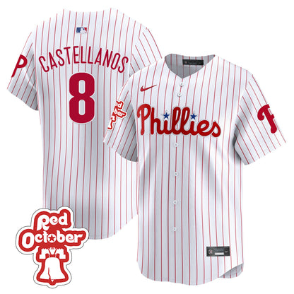 Phillies Red Octorber Patch Vapor Premier Limited Jersey - All Stitched