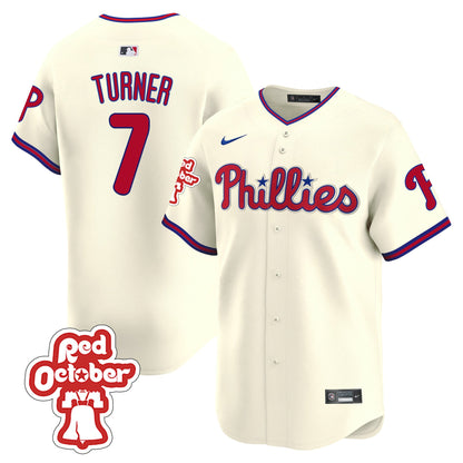 Phillies Red Octorber Patch Vapor Premier Limited Jersey - All Stitched