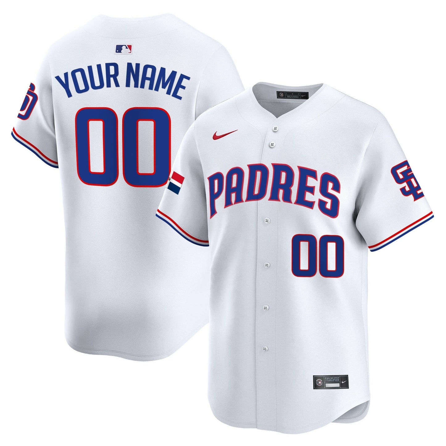 Padres Dominican Republic Vapor Premier Limited Custom Jersey - All Stitched