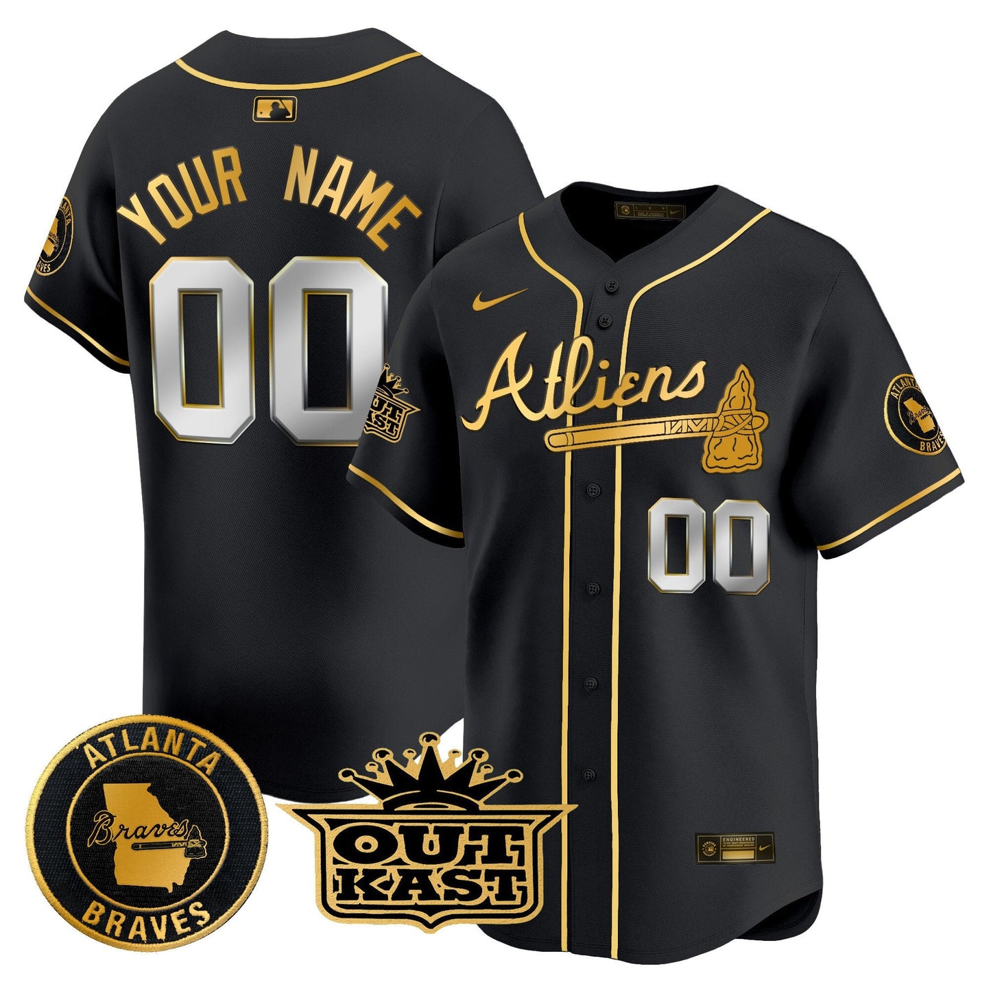 Atlanta Braves Atliens Vapor Premier Limited Custom Jersey - All Stitched