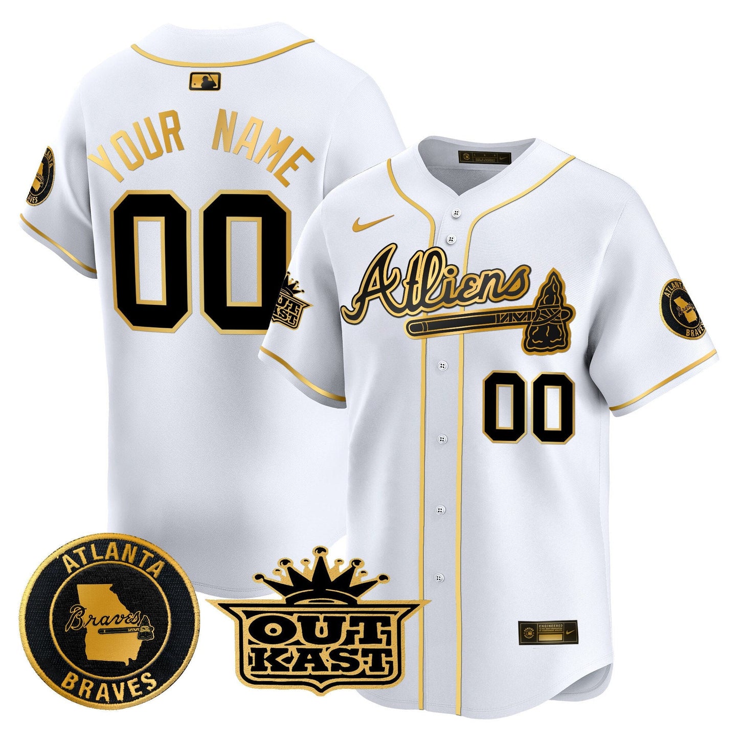 Atlanta Braves Atliens Vapor Premier Limited Custom Jersey - All Stitched