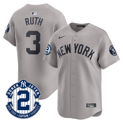 Men's Yankees Derek Jeter Patch Vapor Premier Limited Jersey - All Stitched