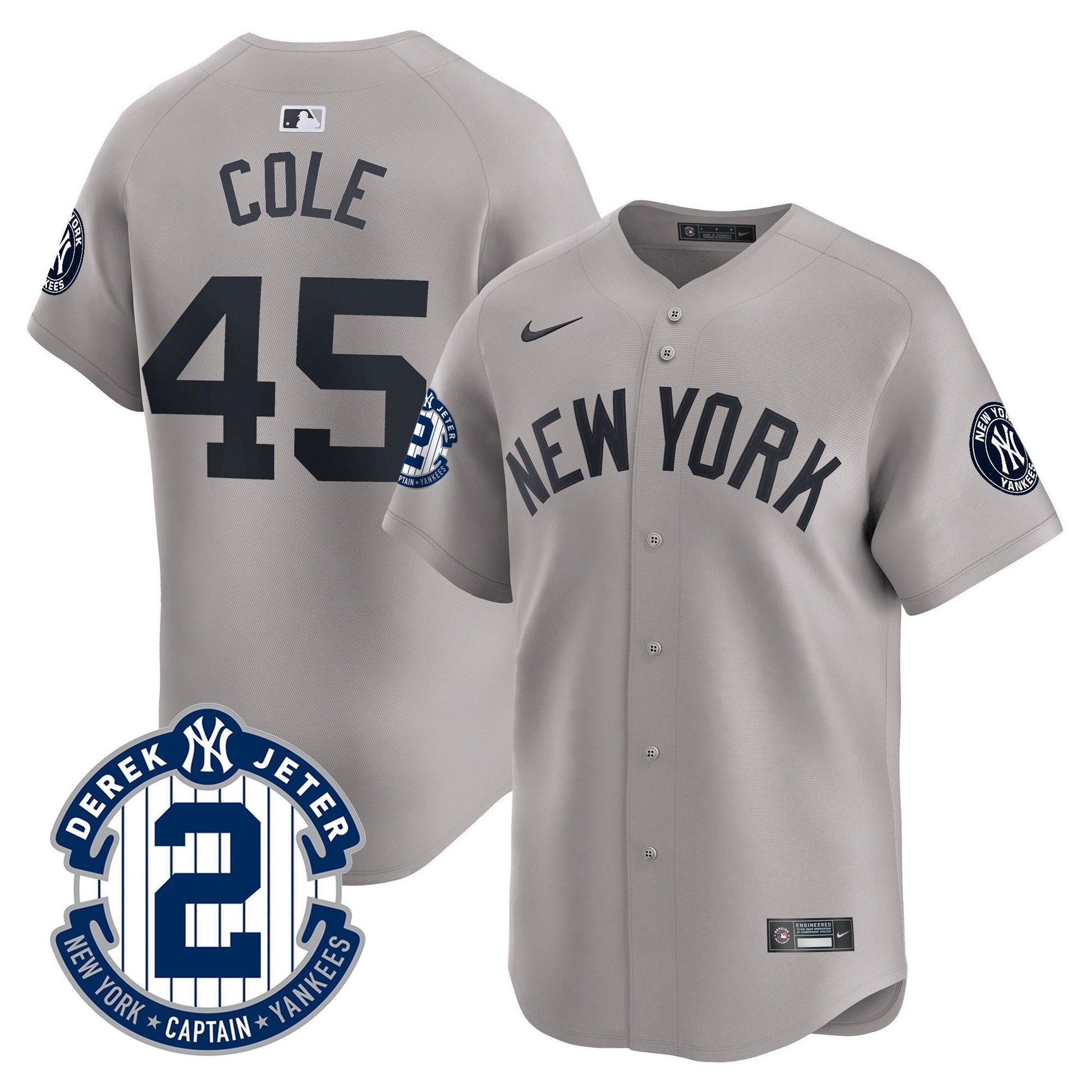 Men's Yankees Derek Jeter Patch Vapor Premier Limited Jersey - All Stitched