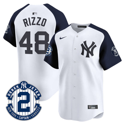 Men's Yankees Derek Jeter Patch Vapor Premier Limited Jersey - All Stitched