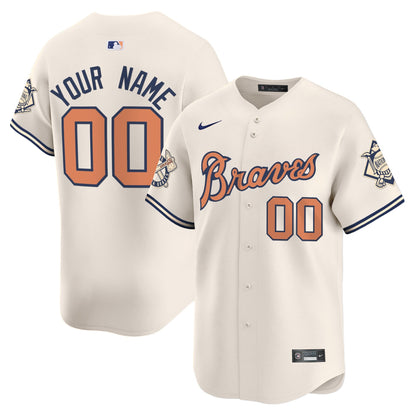 Atlanta Braves Peaches n' Cream Vapor Premier Limited Custom Jersey - All Stitched
