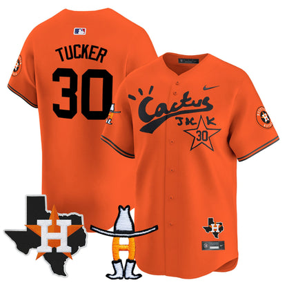 Men's Houston Astros Cactus Jack Houston Rodeo Patch Vapor Premier Limited Jersey - All Stitched