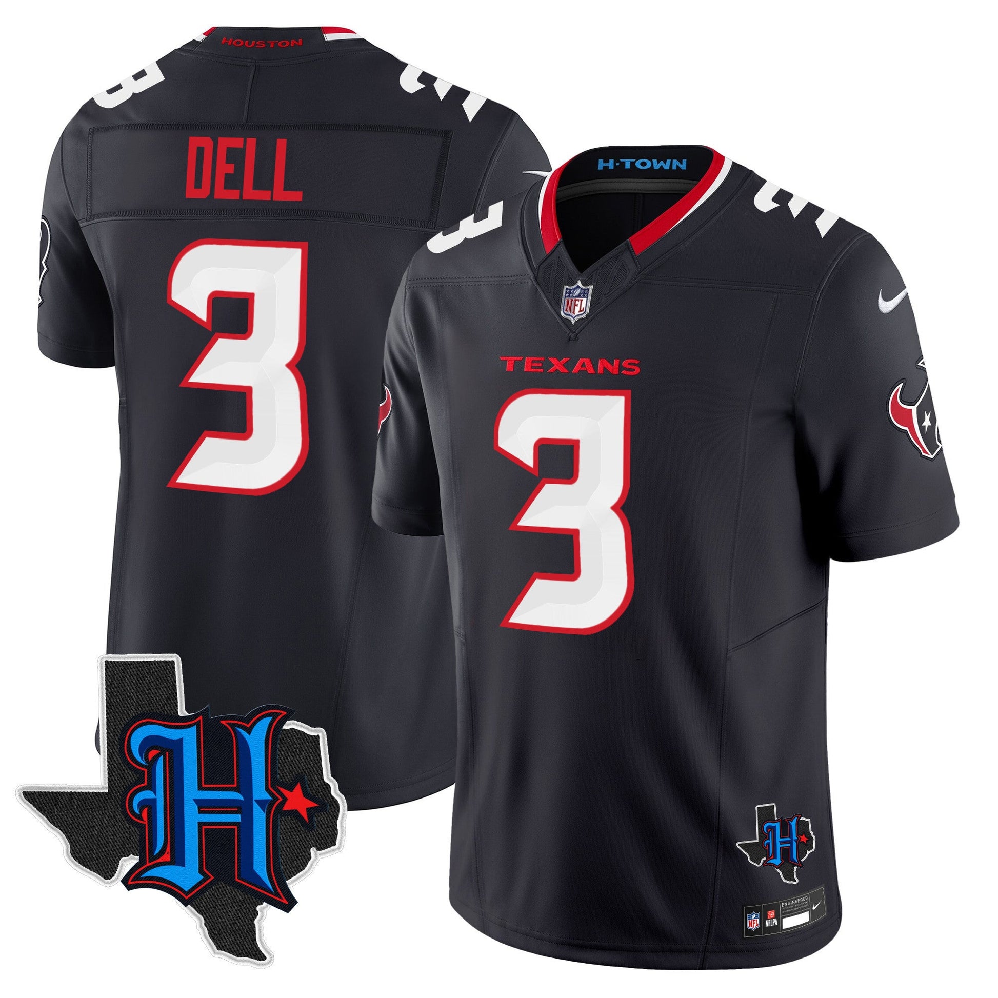 Men's Houston Texans 2024 Texas Patch Vapor Limited Jersey - All Stitched