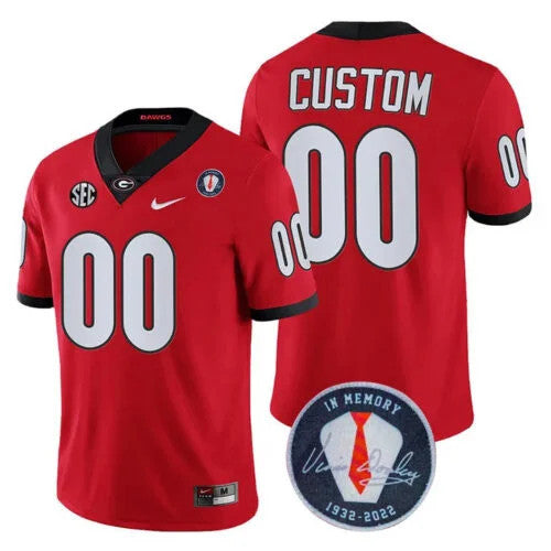 Georgia Bulldogs Players Jersey Honoring Vince Dooley Patch Custom - All Stitched