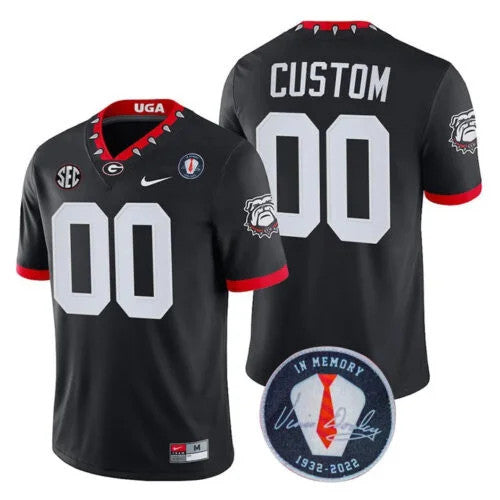 Georgia Bulldogs Players Jersey Honoring Vince Dooley Patch Custom - All Stitched