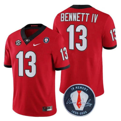 Georgia Bulldogs Players Jersey Honoring Vince Dooley Patch - All Stitched