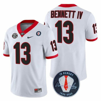 Georgia Bulldogs Players Jersey Honoring Vince Dooley Patch - All Stitched