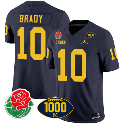 Michigan Rose Bowl & 1000 Wins Patch Vapor Jersey - All Stitched