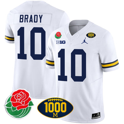 Michigan Rose Bowl & 1000 Wins Patch Vapor Jersey - All Stitched