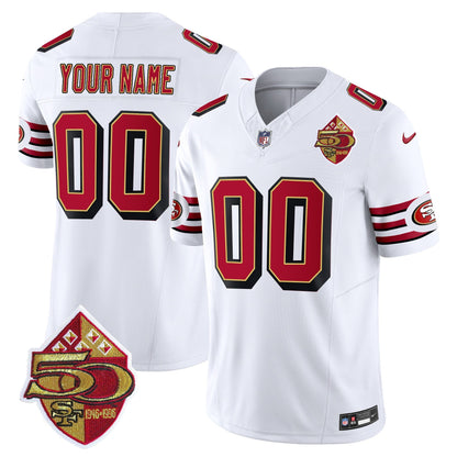 49ers 1996 Throwback/ 75th Patch Vapor Limited Custom Jersey - All Stitched