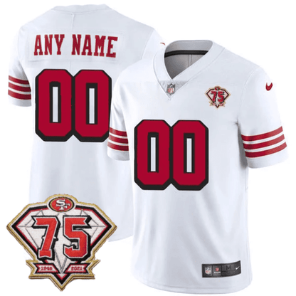 49ers 1996 Throwback/ 75th Patch Vapor Limited Custom Jersey - All Stitched