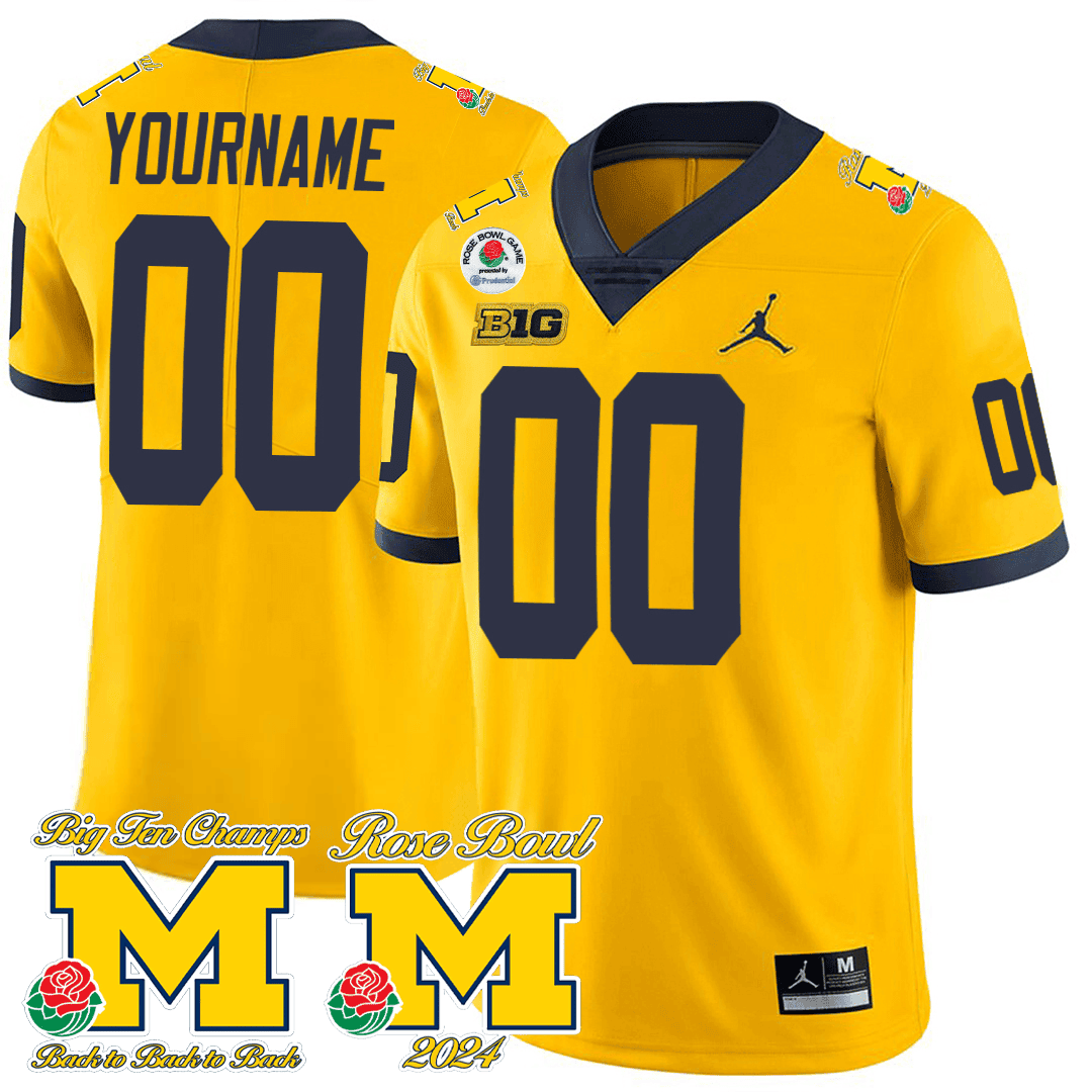 Michigan Rose Bowl Custom Game Jersey - All Stitched