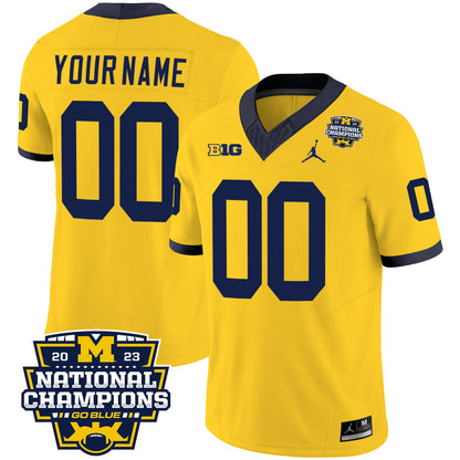 Michigan 2023 National Champions Patch Vapor Custom Jersey V2 - All Stitched