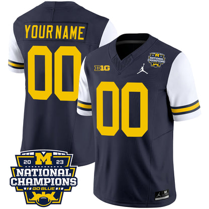 Michigan 2023 National Champions Patch Vapor Custom Jersey V2 - All Stitched