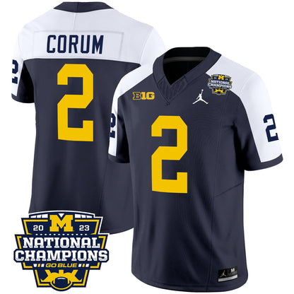 Michigan 2023 National Champions Patch Vapor Jersey V2 - All Stitched