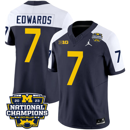 Michigan 2023 National Champions Patch Vapor Jersey V2 - All Stitched