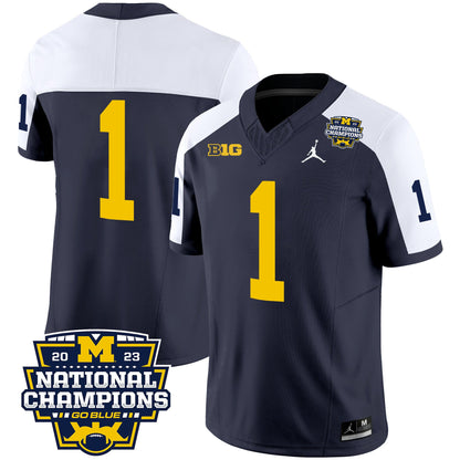 Michigan 2023 National Champions Patch Vapor Jersey V2 - All Stitched