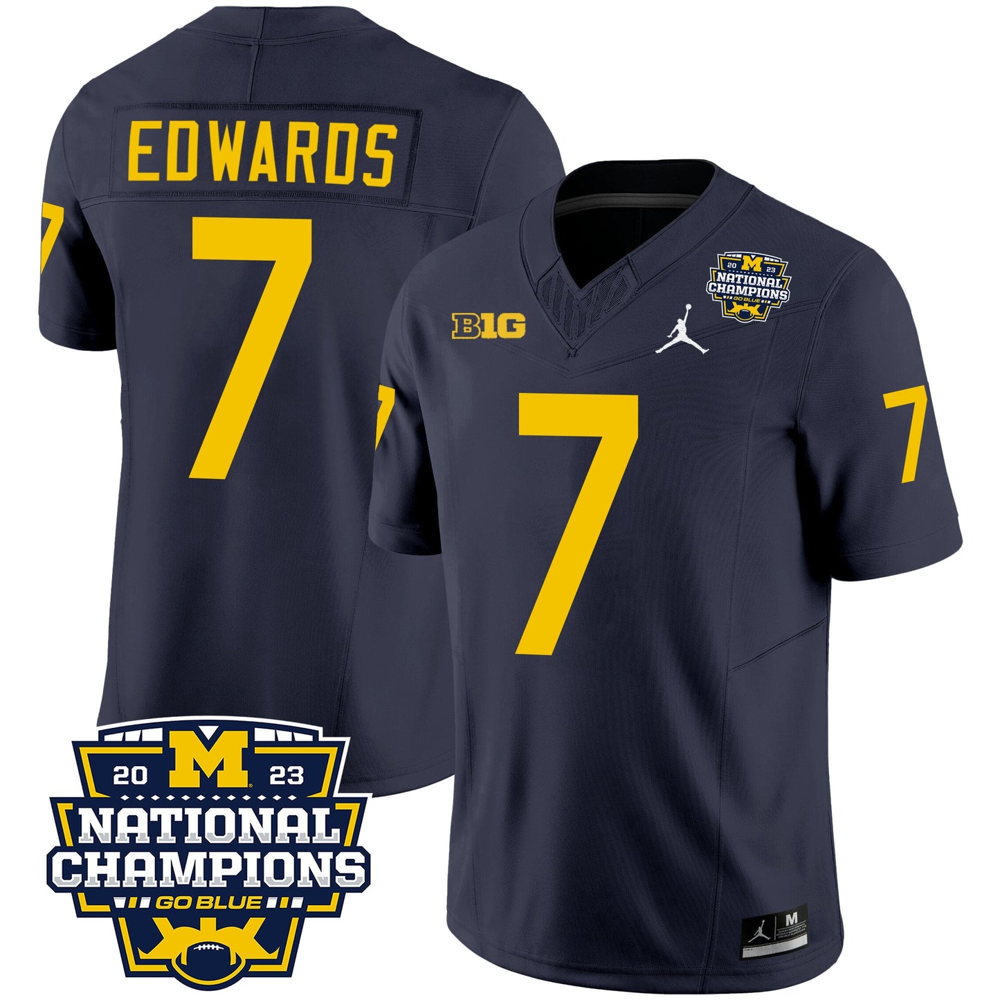 Michigan 2023 National Champions Patch Vapor Jersey V2 - All Stitched