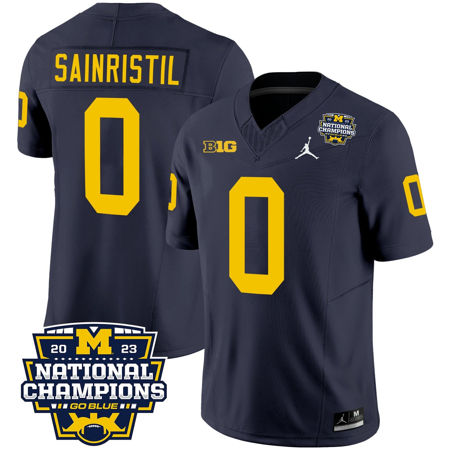 Michigan 2023 National Champions Patch Vapor Jersey V2 - All Stitched