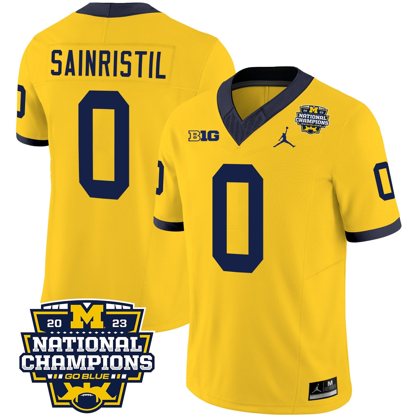Michigan 2023 National Champions Patch Vapor Jersey V2 - All Stitched