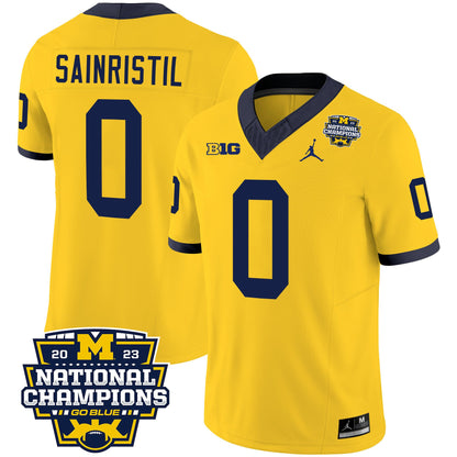 Michigan 2023 National Champions Patch Vapor Jersey V2 - All Stitched