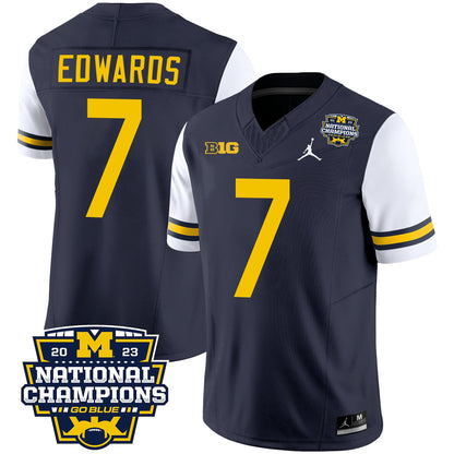 Michigan 2023 National Champions Patch Vapor Jersey V2 - All Stitched