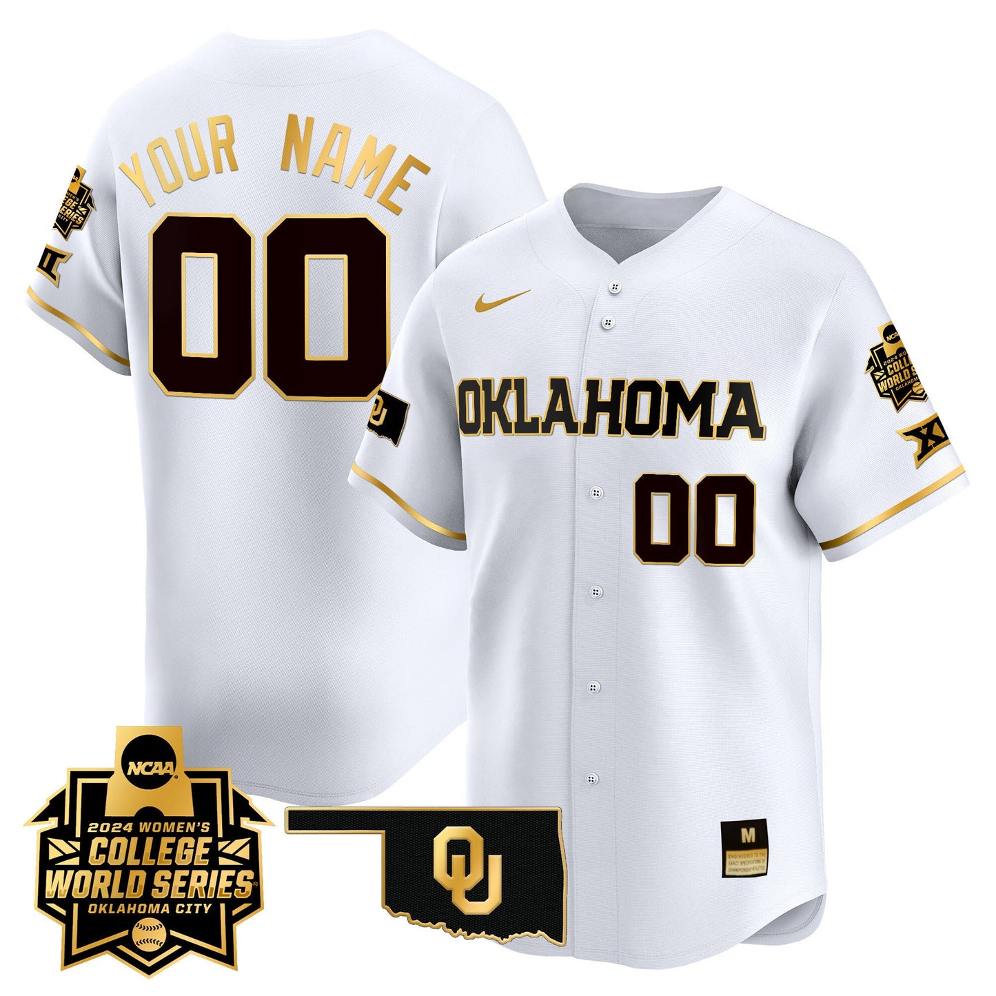 Oklahoma Sooners Women's College World Series Champions Vapor Premier Limited Custom Jersey - All Stitched