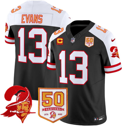 Men's Tampa Bay Buccaneers Throwback 50th Season Patch Vapor Limited Jersey - All Stitched