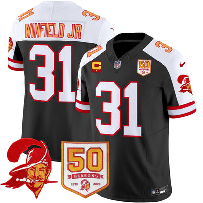 Men's Tampa Bay Buccaneers Throwback 50th Season Patch Vapor Limited Jersey - All Stitched