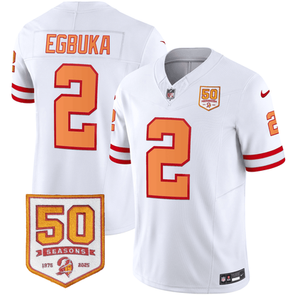 Men's Tampa Bay Buccaneers Throwback 50th Season Patch Vapor Limited Jersey - All Stitched