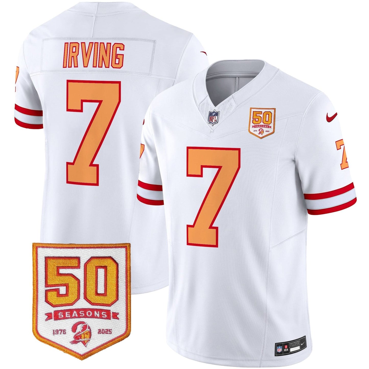 Men's Tampa Bay Buccaneers Throwback 50th Season Patch Vapor Limited Jersey - All Stitched