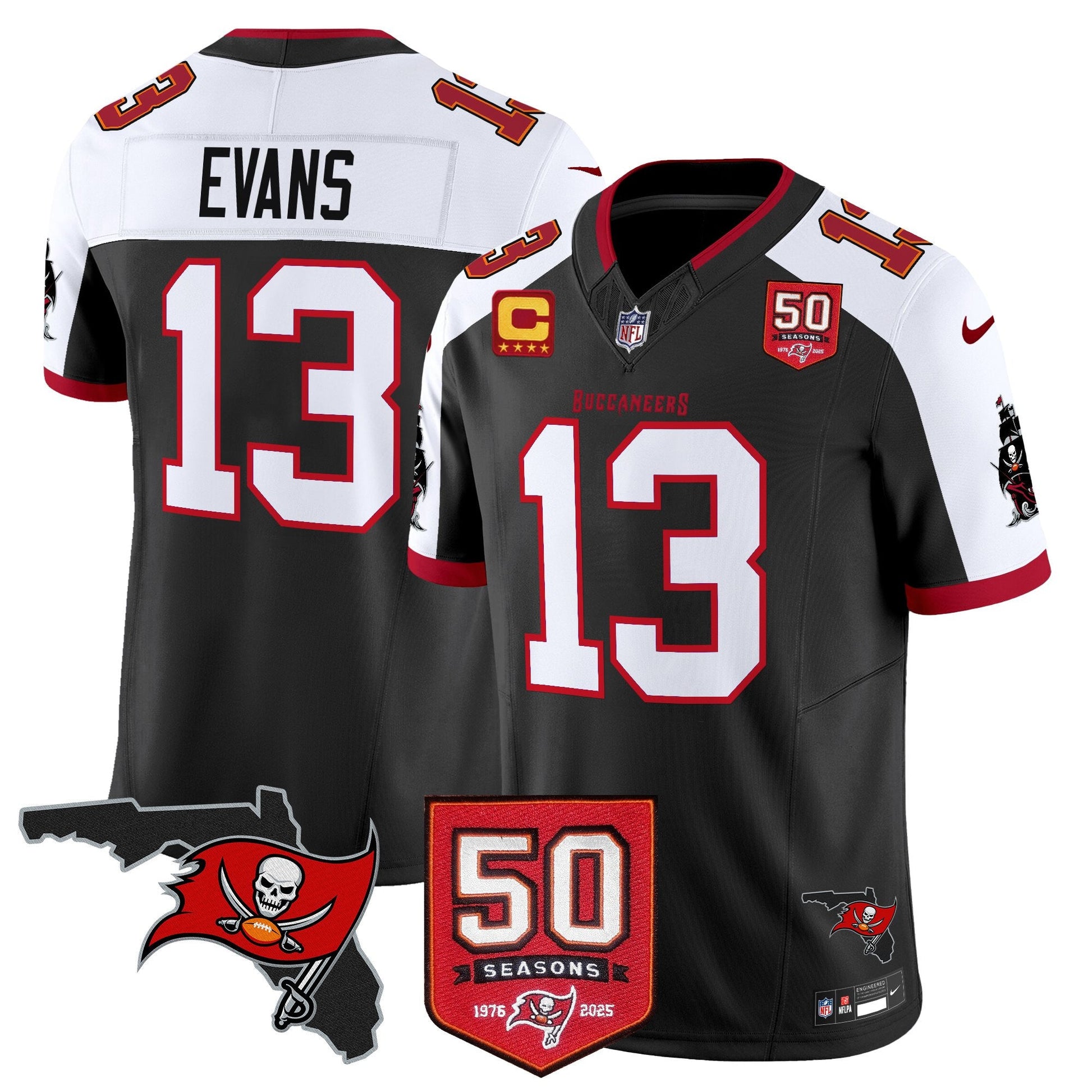 Men's Tampa Bay Buccaneers 50th Season Patch Vapor Limited Jersey - All Stitched