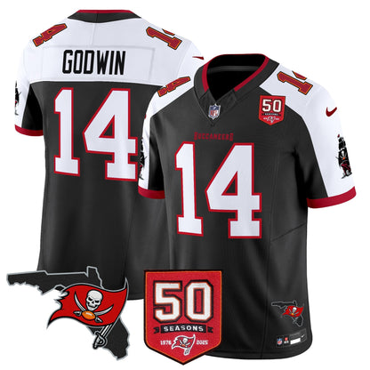 Men's Tampa Bay Buccaneers 50th Season Patch Vapor Limited Jersey - All Stitched