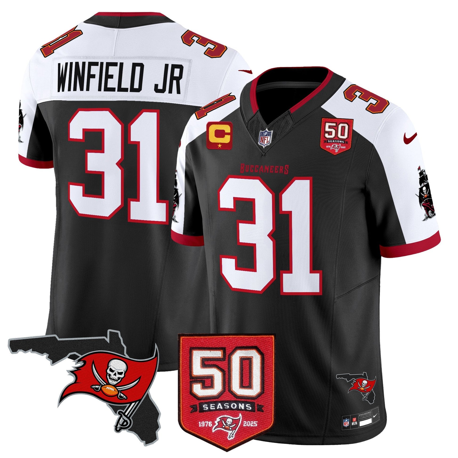 Men's Tampa Bay Buccaneers 50th Season Patch Vapor Limited Jersey - All Stitched