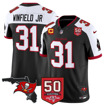 Men's Tampa Bay Buccaneers 50th Season Patch Vapor Limited Jersey - All Stitched
